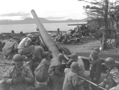 A 155mm gun and gun # 2 of Battery 292 on Makhnati Island